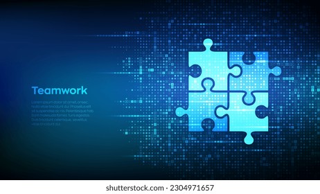 Teamwork icon made with currency symbols. Business Partnership. Global financial cooperation. Puzzle Team elements. Dollar, euro, yen and pound icons. Background with currency signs. Vector.