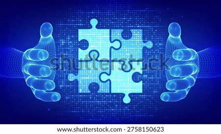 Teamwork icon made with currency symbols in hands. Business Partnership. Puzzle Team elements. Global financial cooperation. Dollar, euro, yen and pound icons. Background with currency signs. Vector.