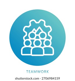 Icono de trabajo en equipo Mini Icono de ilustración. Uso Para El Concepto Moderno, Impresión, Ui, Ux Kit, Web Y Desarrollo De App. Vector Relacionado Con La Oficina, La Educación, El Examen Y Más