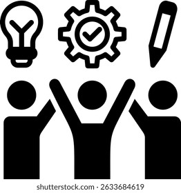 Teamwork Icon Mixed Vector Illustration