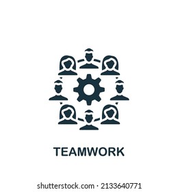 Teamwork icon. Monochrome simple icon for templates, web design and infographics
