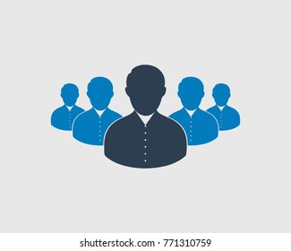 Teamwork Icon on gay background.