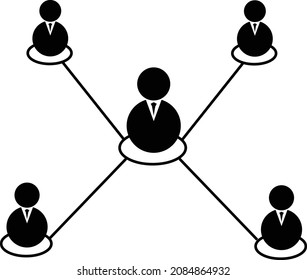 Teamwork-Symbol auf weißem Hintergrund. Symbol für Geschäftsteams. Führungs- und Verbindungszeichen Flachstil.