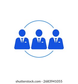 Teamwork Symbol Kontur bearbeitbare Kontur Linie Zeichnung eps.