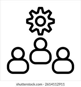 teamwork icon in outline style vector illustration