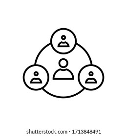 teamwork icon outline vector illustration. isolated on white background