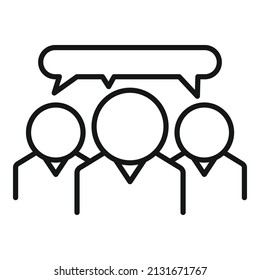 Teamwork icon outline vector. People talk. Chat speak