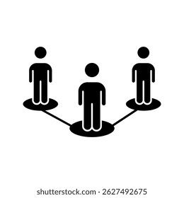 Teamwork icon in outline vector style. Represents collaboration, team effort, cooperation, and group work. Perfect for business, project management, team-building apps, and corporate teamwork platform