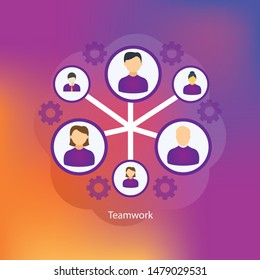 Teamwork icon, part of the circle icons, business elements icon set