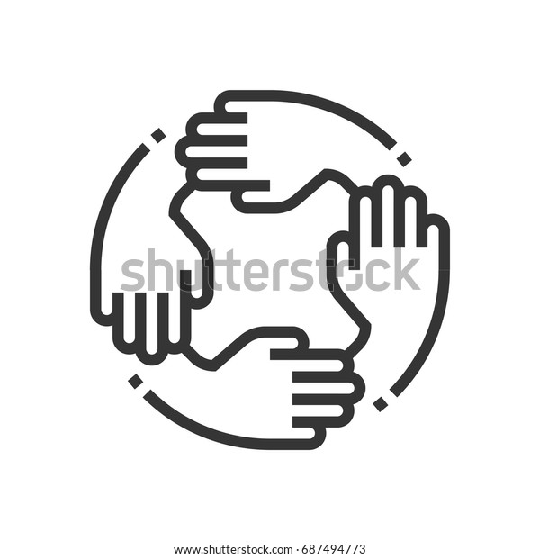 Teamwork icon, part of\
the square icons, business elements icon set. The illustration is a\
vector, editable stroke, thirty-two by thirty-two matrix grid,\
pixel perfect file.