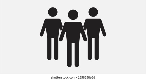 The teamwork icon. People vector icon. Illustration of crowd of people. Filled icon