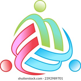 logotipo vectorial del icono de trabajo en equipo