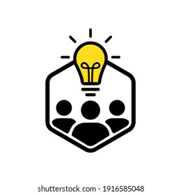 Teamwork icon. Search for new solution ideas, brainstorming. Vector EPS 10. Isolated on white background