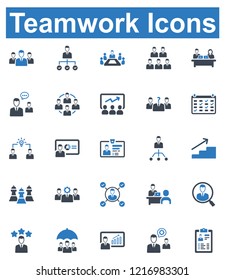 Teamwork Icon set - 1 (Blue series)
