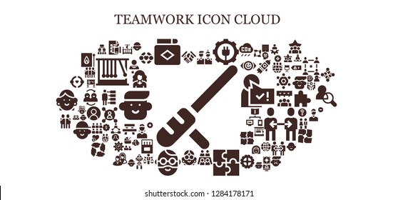  teamwork icon set. 93 filled teamwork icons. Simple modern icons about  - Baton, Handshake, Discussion, Match, Friends, Gear, Meeting, Puzzle, Avatar, Man, Hugging, Friendship