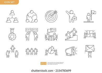 teamwork icon set. Contains such conference meeting, team leader, work discussion, people group