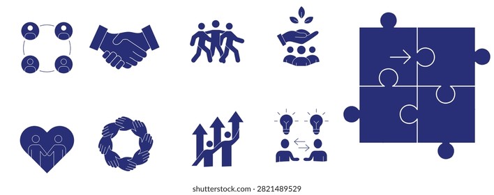 Teamwork icon set design illlustration 