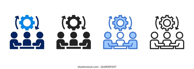 Teamwork Icon Set Different Style Collection