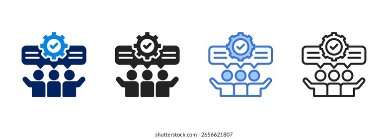 Conjunto de iconos de trabajo en equipo Colección de estilo diferente