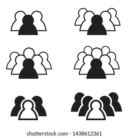 Teamwork icon set. Group of people icons isolated on a white background. Business team Vector