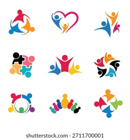 Teamwork-Icon-Set, einschließlich Teamwork, Partnerschaft, Zusammenarbeit, Zusammenarbeit, Mitarbeiter, Team, Erfolg, Meeting, Führung, Unternehmen, Experte, Strategie, Leistung, Vereinbarung, Spezialist, Produktivität