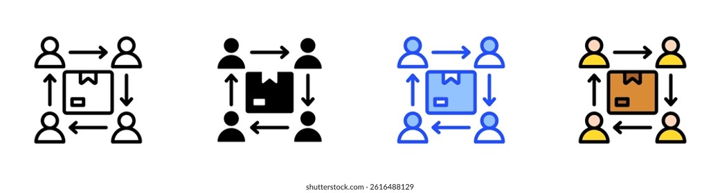 Teamwork Icon Set With Multiple Style Collection