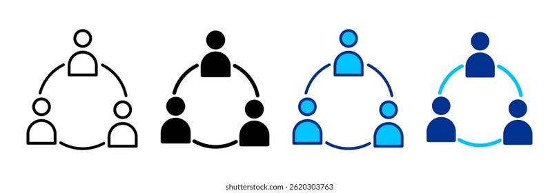 Teamwork Icon Set Multiple Style Vector Illustration