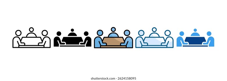 Conjunto de Ícones de Trabalho em Equipe de Coleção de Vários Estilos