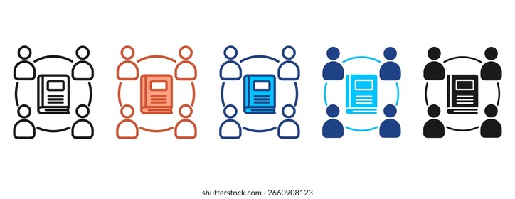 Conjunto de Ícones de Trabalho em Equipe de Coleção de Vários Estilos