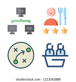 teamwork icon set. vector set about networking, strategy, people and meeting icons set.