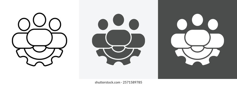 Teamwork icon set set vector art