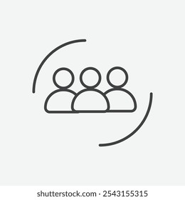 Conjunto de iconos de trabajo en equipo. Ilustración vectorial.