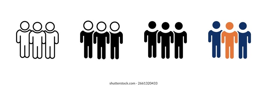 Teamwork icon sheet multiple style collection