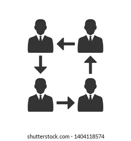 Teamwork icon simple diagram vector illustration On White Background 