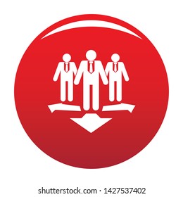 Teamwork icon. Simple illustration of teamwork vector icon for any design red
