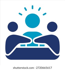 Icono de trabajo en equipo. Ilustración de Duotono de glifo de Vector simple.
