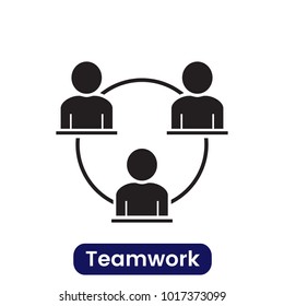 Teamwork icon. Simple vector illustration