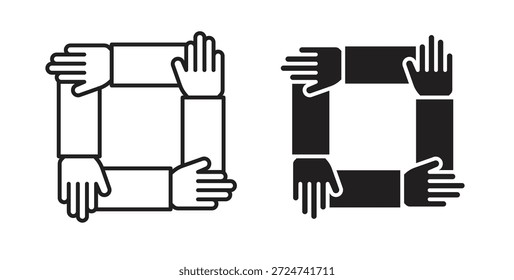 Icono de trabajo en equipo Vectores sencillos en negro, aptos para proyectos