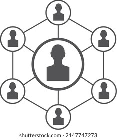 Teamwork icon. Social networking. Human connection symbol