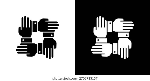 Logotipo del símbolo del icono del trabajo en equipo. Plantilla gráfica.