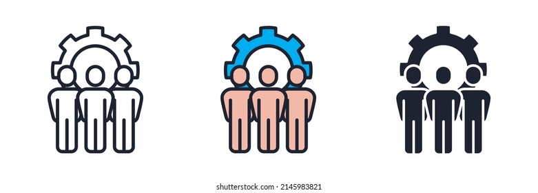 plantilla de símbolo de icono de trabajo en equipo para ilustración vectorial de colección de diseño gráfico y web