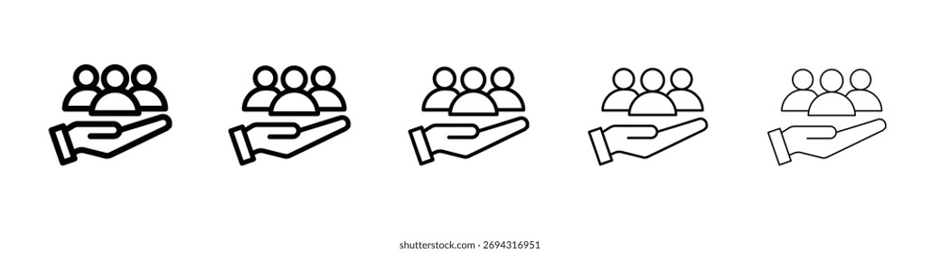 Symbol "Teamwork". Dünne Linie Icons Sammlung für Web ui.