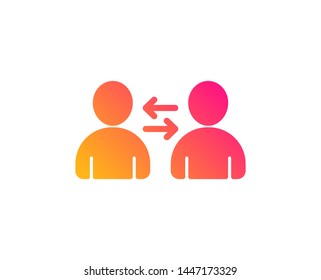Teamwork icon. User communication. Profile Avatar sign. Person silhouette symbol. Classic flat style. Gradient communication icon. Vector