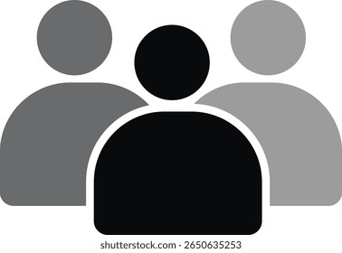 Teamwork icon vector for collaboration, group dynamics, and collective effort in business and social contexts. Transparent backdrop for easy integration.