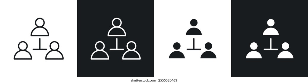 Teamwork icon vector collection in black and white.