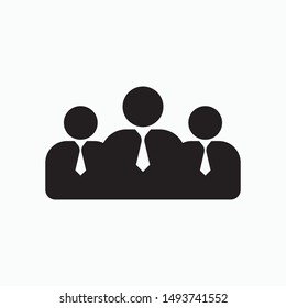 Teamwork icon vector. Concept of group 
people meeting collaboration and great work.