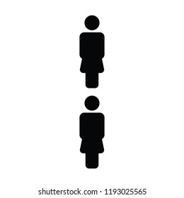 Teamwork icon vector female group of people symbol avatar for business management team in flat color glyph pictogram illustration