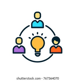 teamwork icon vector. teamwork filled outline style design
