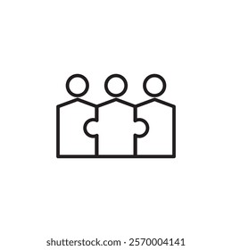 Teamwork icon Vector flat thin line illustration