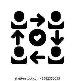 teamwork icon. vector glyph icon for your website, mobile, presentation, and logo design.